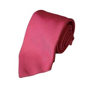 Turnbull & Asser mens pink solid textured 100% silk luxury neck tie EUC